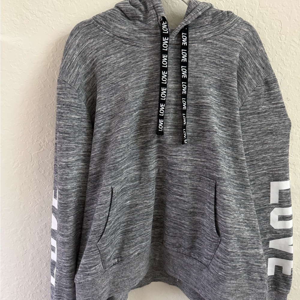 Reflex Heather Gray Hoodie with Love Accents